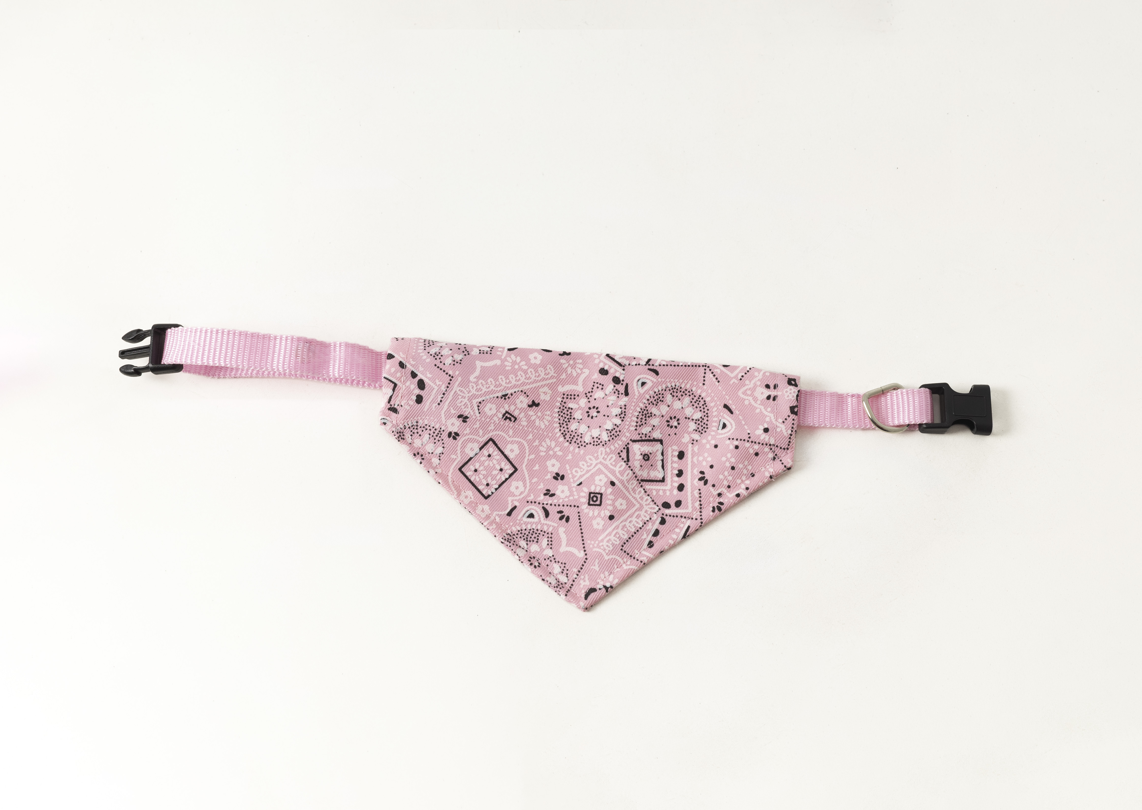 Pink Patterned Bandana pet Collar 2