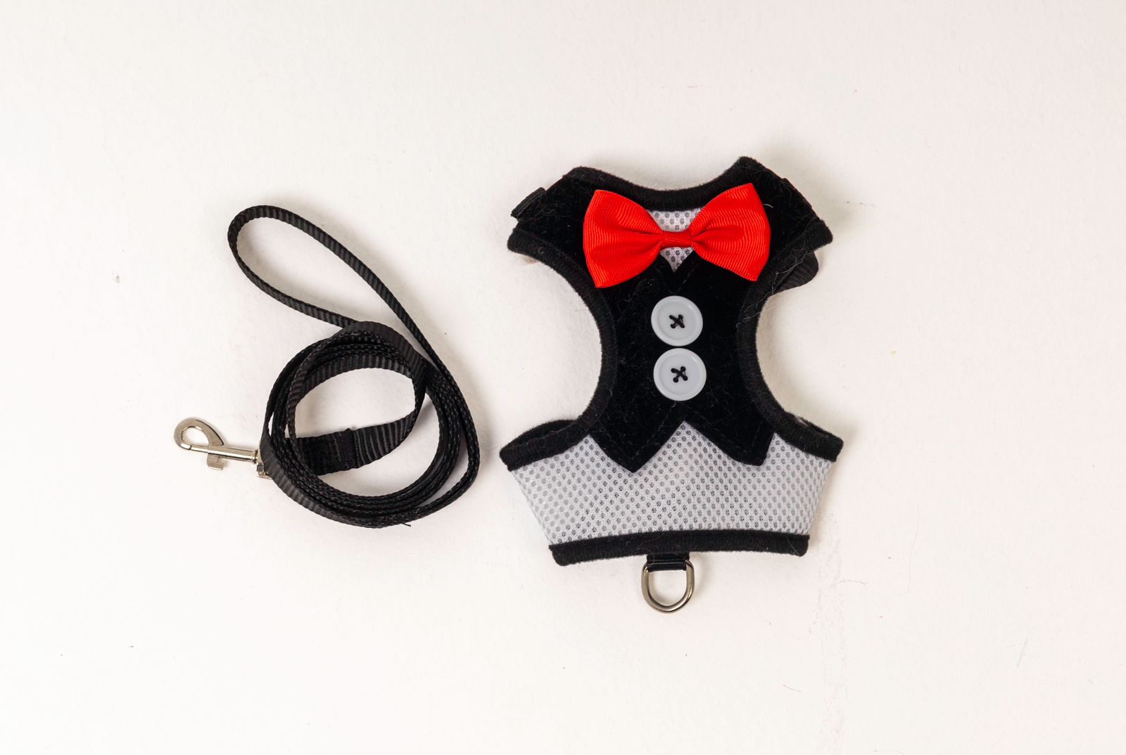 Classic Harness and leash Set with Red Bow